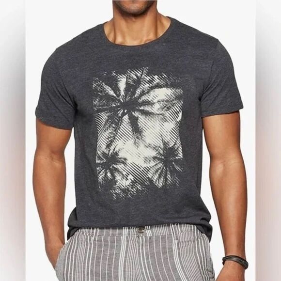 NWOT- GoodFellow- men's screen sprint palm tree tee- Size Large - Picture 1 of 6